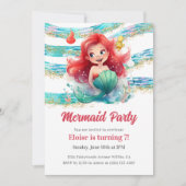 Mermaid Party Einladung (Vorderseite)
