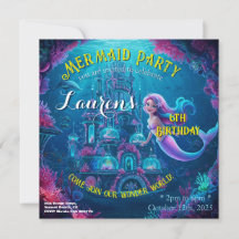 Mermaid Party - Einladung zum Geburtstag