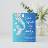 Mermaid Party | Einladung zum Geburtstag (Stehend Vorderseite)