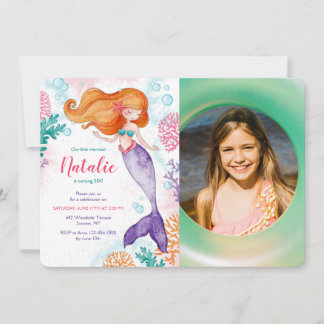 Mermaid Party Foto Einladung