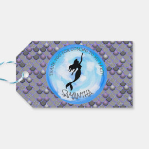 Mermaid Party Gray Vielen Dank Tag Geschenkanhänger