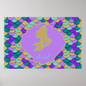 Mermaid Party Hintergrund Mermaid Poster-Zeichen Poster (Vorne)