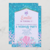Mermaid Party Invitation Einladung (Vorne/Hinten)