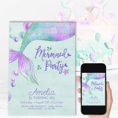 Mermaid Party Jegliches Alter Meerjungfrau Schwanz Einladung