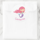 Mermaid Party Lila Classic Round Aufkleber (Tasche)