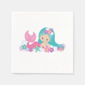 Mermaid Party Lila Napkins Serviette (Vorderseite)