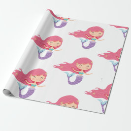 Mermaid Party Lila Wrapping Paper Geschenkpapier