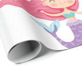 Mermaid Party Lila Wrapping Paper Geschenkpapier (Rolleneckpunkt)