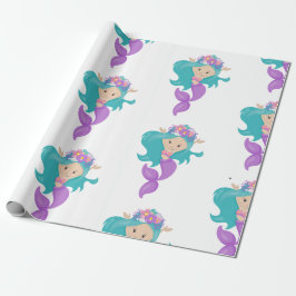 Mermaid Party Lila Wrapping Paper Geschenkpapier