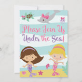 Mermaid Party / Mermaid Geburtstag Einladung (Rückseite)