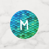 Mermaid Party | Monogramm Konfetti (Klein Vorderseite)