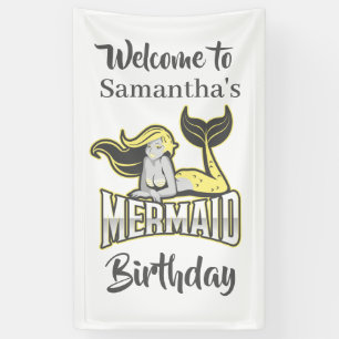 MERMAID PARTY Niedlich gelbes Theme Banner