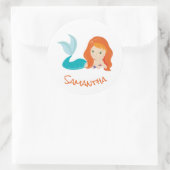 Mermaid Party Orange Classic Round Aufkleber (Tasche)