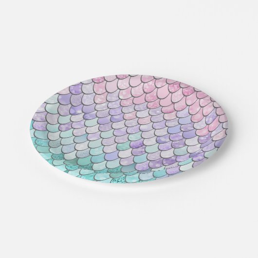 Mermaid-Party, Papier-Teller Pappteller (Schrägansicht)