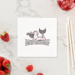 Mermaid Party Pink Napkins Serviette
