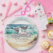 Mermaid Party Pink Paper Plate