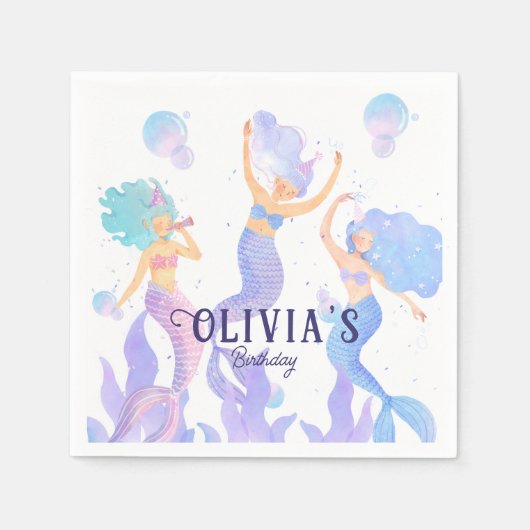 Mermaid Party Serviette (Vorderseite)