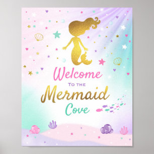 Mermaid Party Sign Willkommen in der Meerjungfrau  Poster