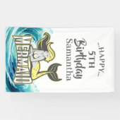 MERMAID PARTY Surf gelb Thema Banner (Horizontal)