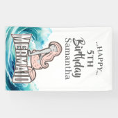 MERMAID PARTY Surf Pink Theme Banner (Horizontal)