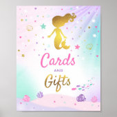 Mermaid Party Table signieren Mermaid Cards Schild (Vorne)