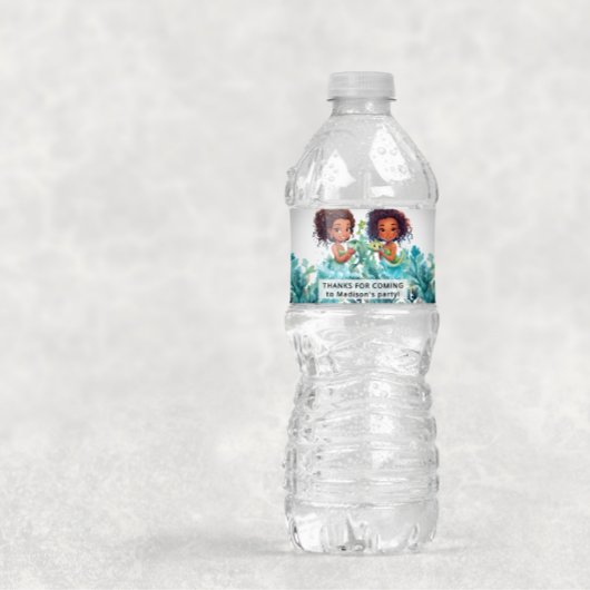 Mermaid Party Thank You Wasserflaschenetikett