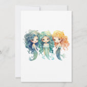 Mermaid Party Trendy Popular Little Girls Geburtst Einladung (Rückseite)