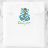 Mermaid Party Warrior Classic Round Aufkleber (Tasche)