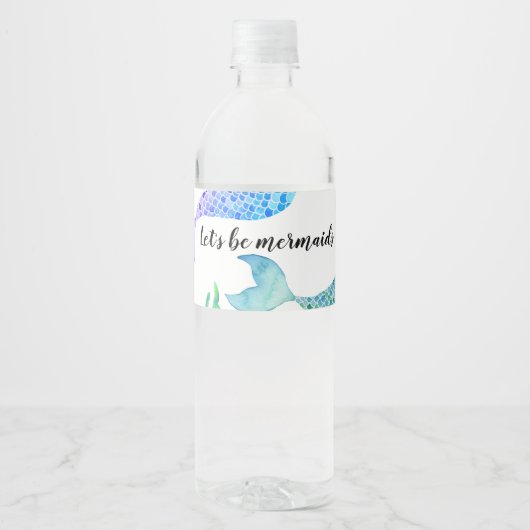Mermaid Party Wasser Flasche Wasserflaschenetikett (Vorderseite)