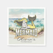 Mermaid Party Yellow Serviette (Vorderseite)