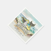 Mermaid Party Yellow Serviette (Ecke)