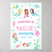 Mermaid Party-Zeichen, Meerjungfrau Begrüßungszeic Poster (Vorne)