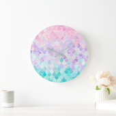 Mermaid Pastel Girls Kinderzimmer Clock Große Wanduhr (Zuhause)
