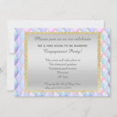 Mermaid Pastel Glitzer Elegante Verlobung Einladung (Rückseite)