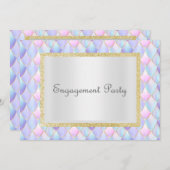 Mermaid Pastel Glitzer Elegante Verlobung Einladung (Vorne/Hinten)