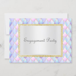 Mermaid Pastel Glitzer Elegante Verlobung Einladung