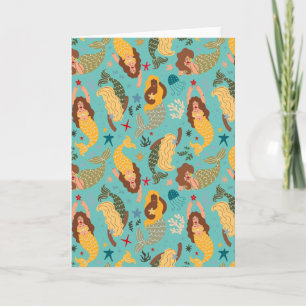 Mermaid Pattern   Blank Karte
