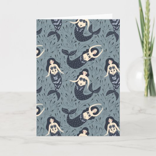 Mermaid Pattern | Blank Karte (Vorderseite)