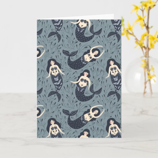 Mermaid Pattern | Blank Karte (Gelbe Blume)