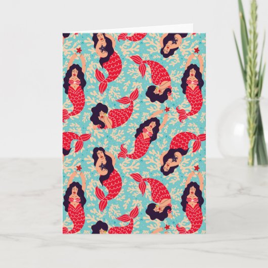 Mermaid Pattern | Blank Karte (Vorderseite)
