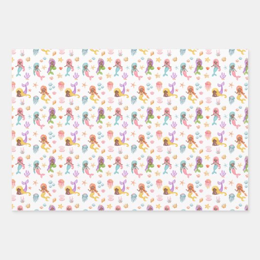 Mermaid Pattern Geschenkpapier Set (Vorderseite 3)
