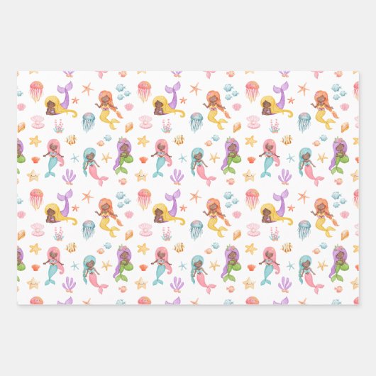 Mermaid Pattern Geschenkpapier Set (Vorderseite 2)