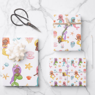 Mermaid Pattern Geschenkpapier Set
