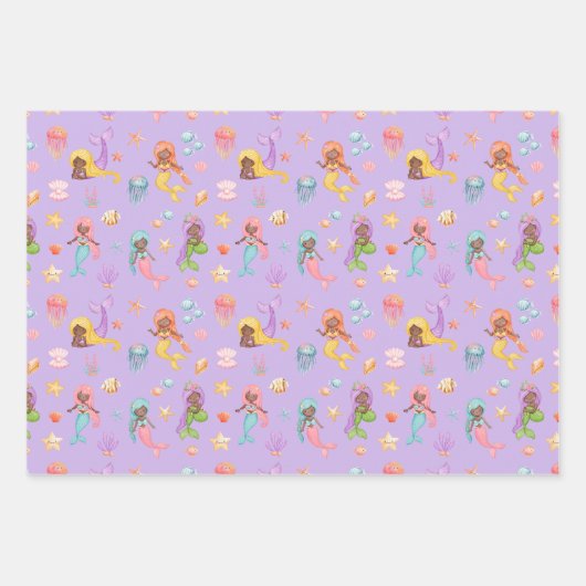 Mermaid Pattern Geschenkpapier Set (Vorderseite 2)