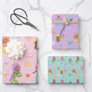 Mermaid Pattern Geschenkpapier Set