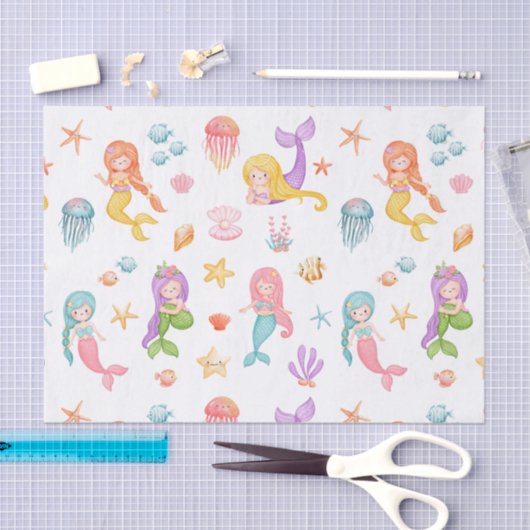 Mermaid Pattern Seidenpapier (Handwerk)