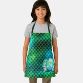 Mermaid Pearls and Scales Green ID600 Schürze (Insitu)