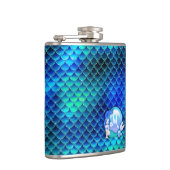 Mermaid Perls and Scales Monogram Blue ID600 Flachmann (Rechts)