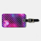 Mermaid Perls and Scales Monogram Pink ID600 Gepäckanhänger (Vorderseite horizontal)