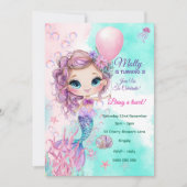 Mermaid Personalisiert Birthday Einladung (Vorderseite)